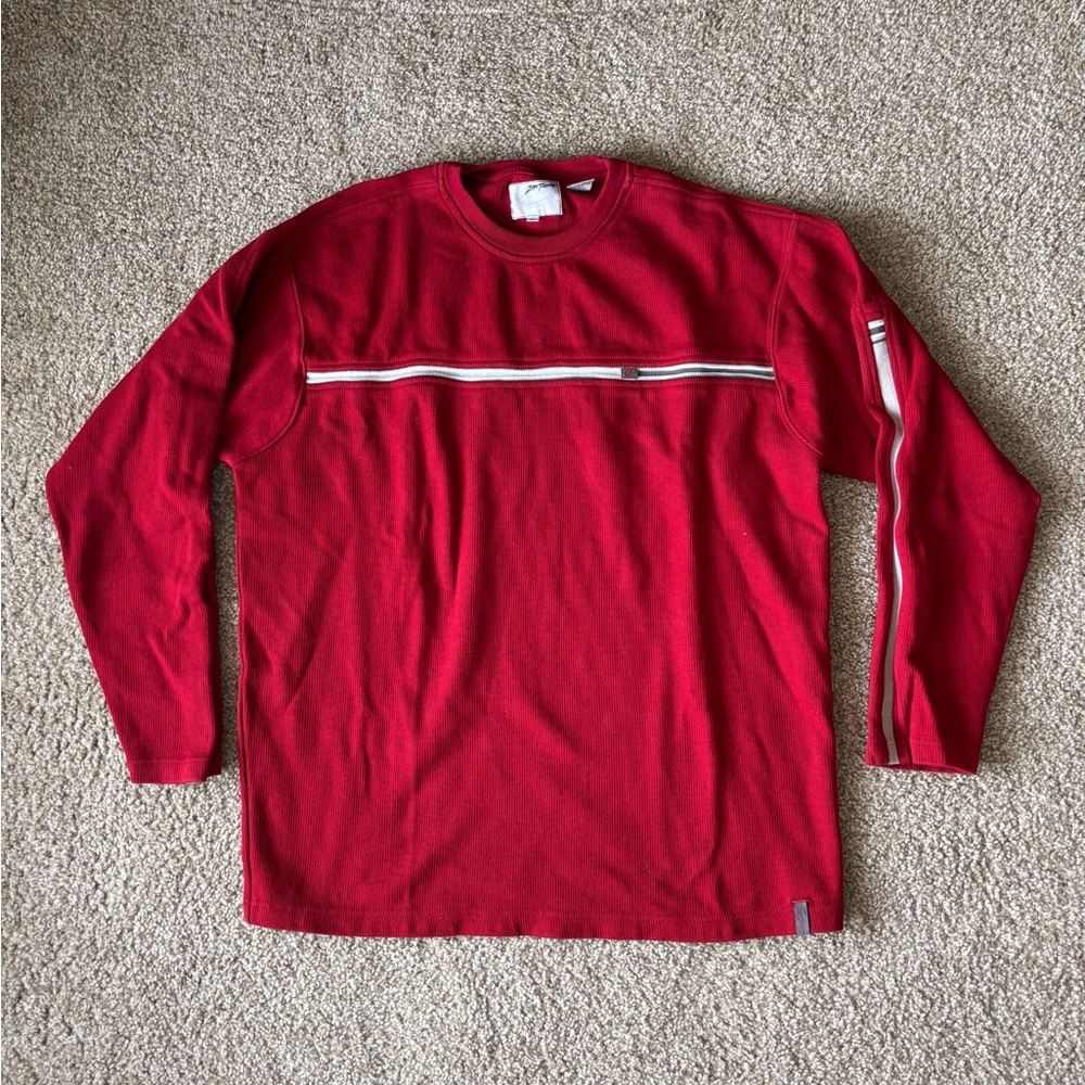 VINTAGE Zero Tolerance Men's‎ XL Long Sleeve Stripe Skate Shirt Red Grunge